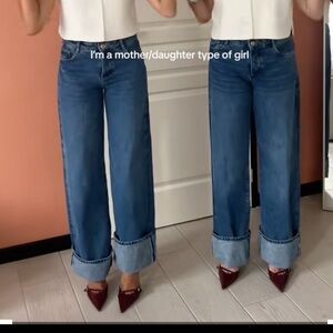 NWT Zara Blue Wide Leg Women's Jeans